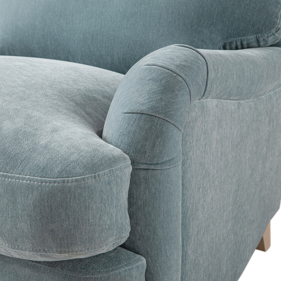 Daphnis Soft Blue Chenille Sofa, 1-Seater - daals