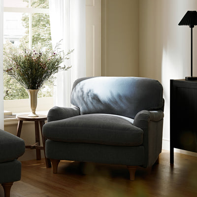 Daphnis Soft Blue Chenille Sofa, 1-Seater