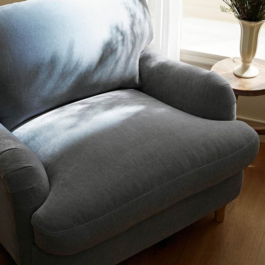 Daphnis Soft Blue Chenille Sofa, 1-Seater - daals