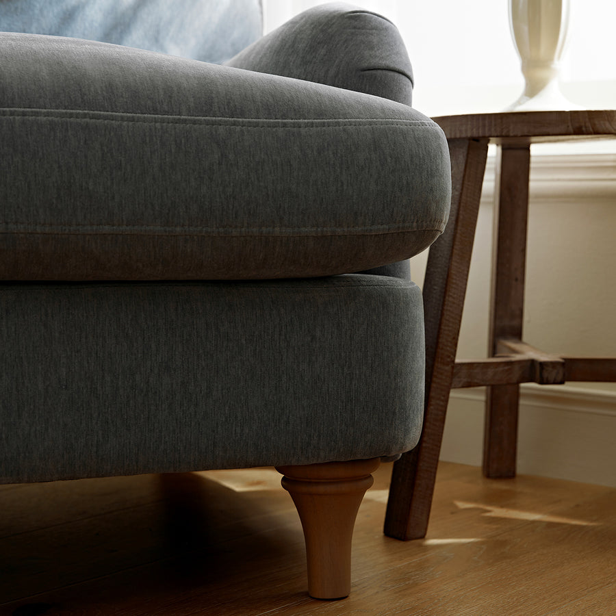 Daphnis Soft Blue Chenille Sofa, 1-Seater - daals