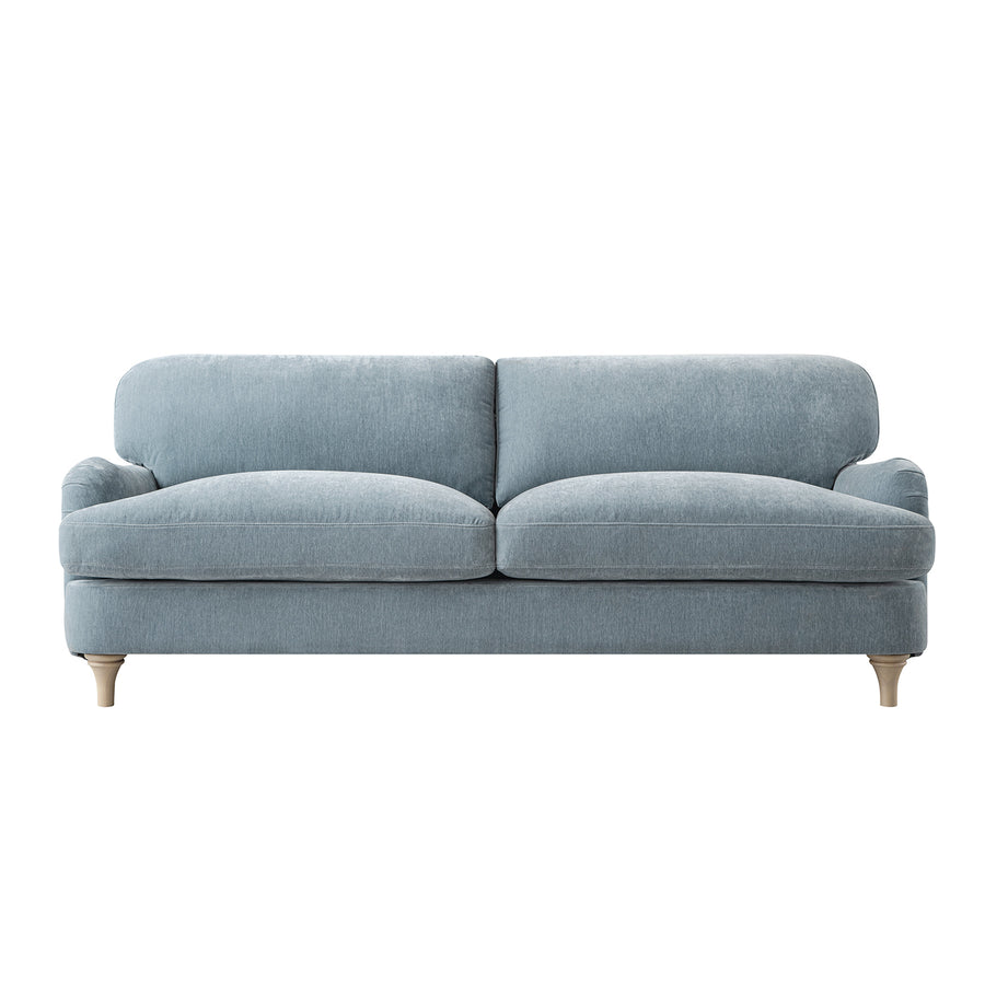 Daphnis Soft Blue Chenille Sofa, 3-Seater