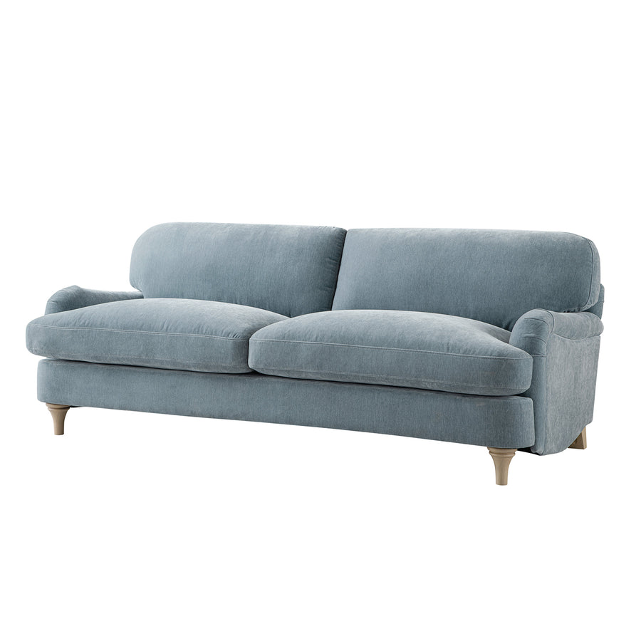 Daphnis Soft Blue Chenille Sofa, 3-Seater