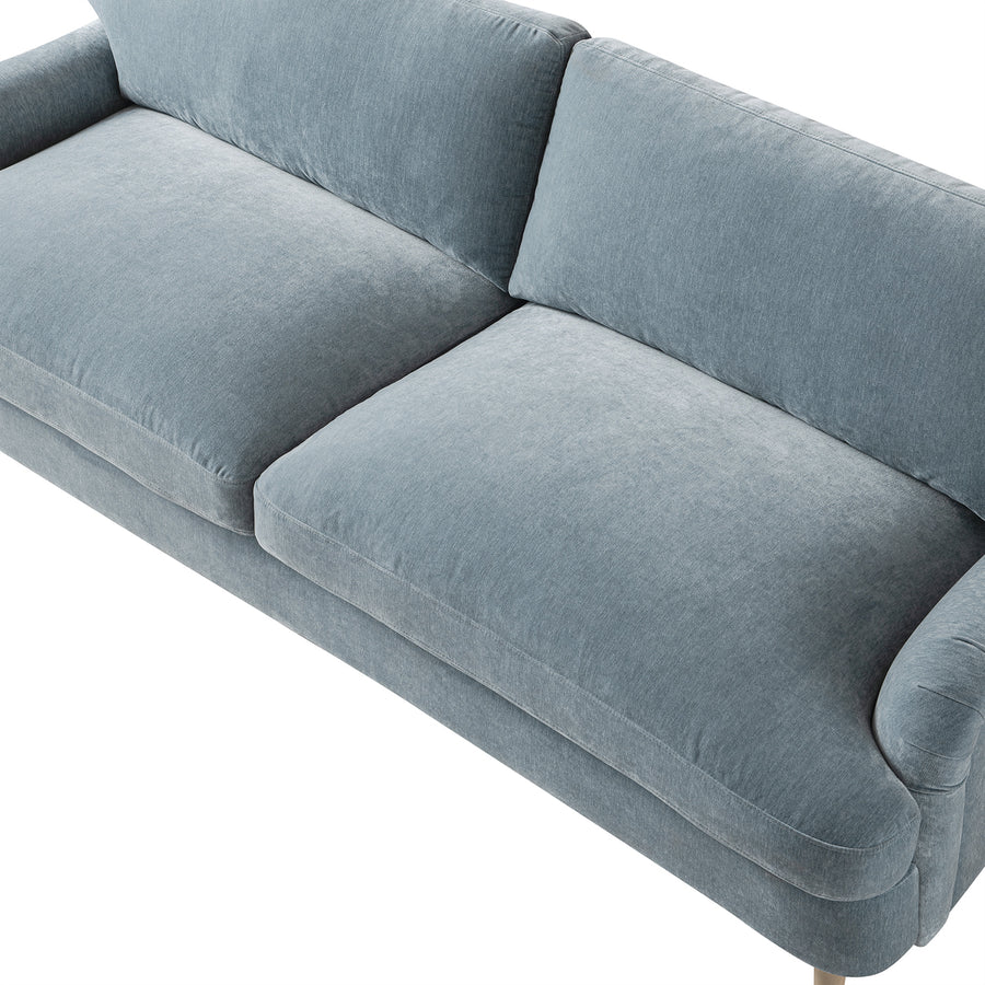 Daphnis Soft Blue Chenille Sofa, 3-Seater