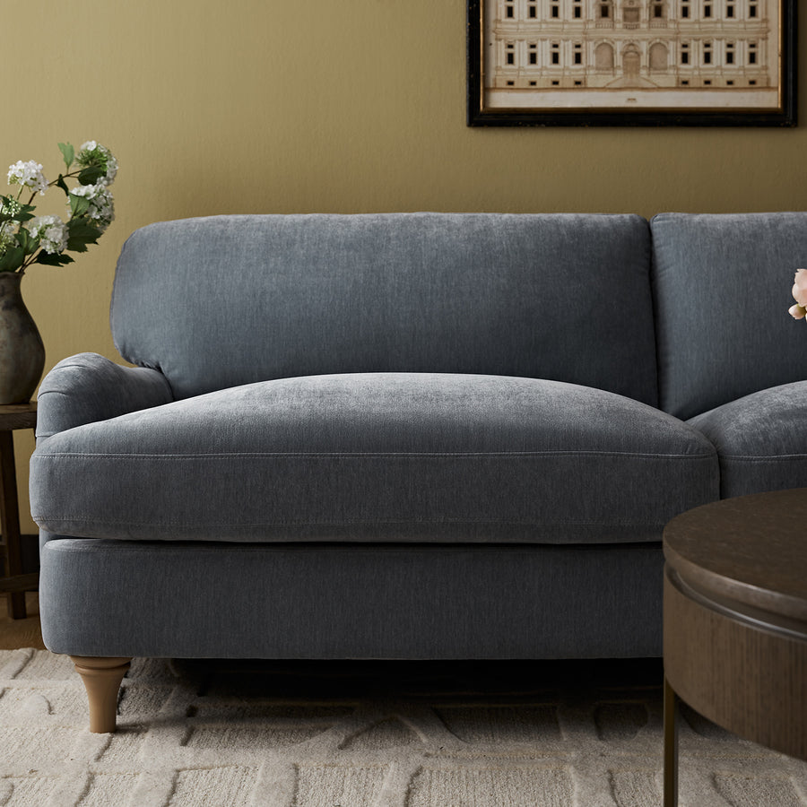Daphnis Soft Blue Chenille Sofa, 3-Seater