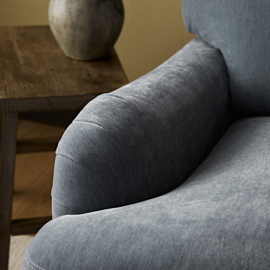 Daphnis Soft Blue Chenille Sofa, 3-Seater