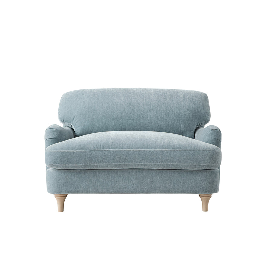 Daphnis Soft Blue Chenille Sofa, Loveseat