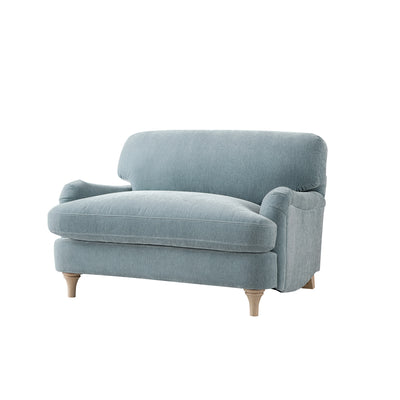 Daphnis Soft Blue Chenille Sofa, Loveseat
