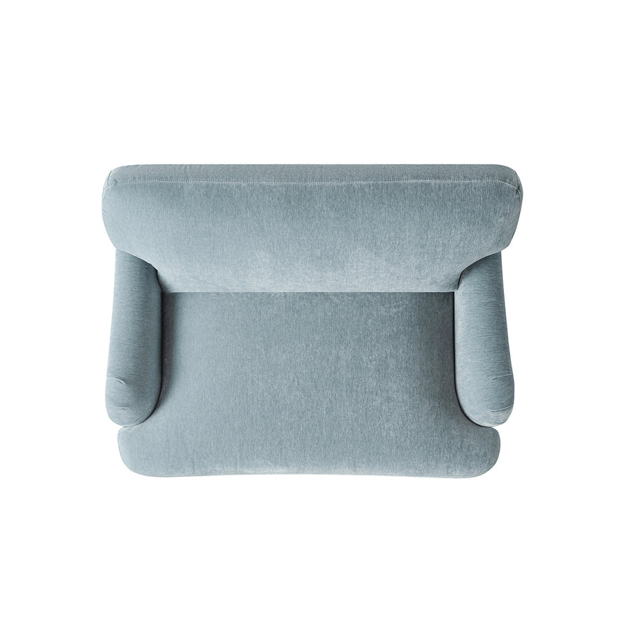Daphnis Soft Blue Chenille Sofa, Loveseat