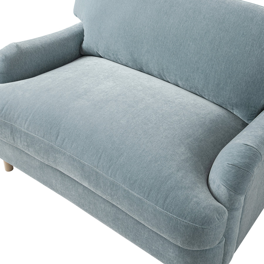 Daphnis Soft Blue Chenille Sofa, Loveseat
