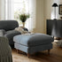 Daphnis Soft Blue Chenille Sofa, Footstool
