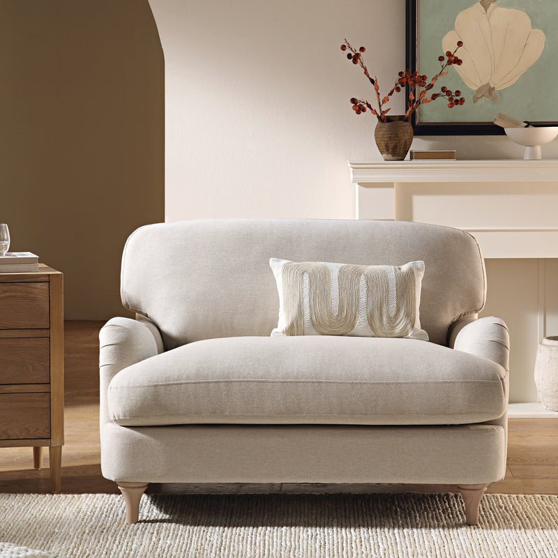 Daphnis Oatmeal Fabric Sofa, Loveseat - daals