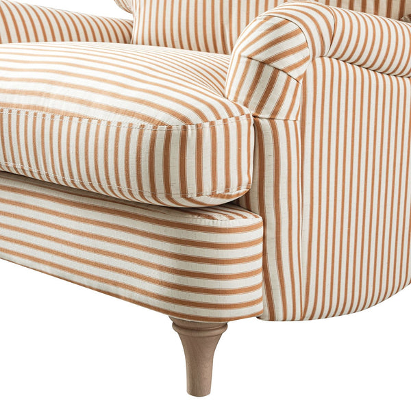Daphnis Ochre Striped Linen Blend Sofa, 1-Seater