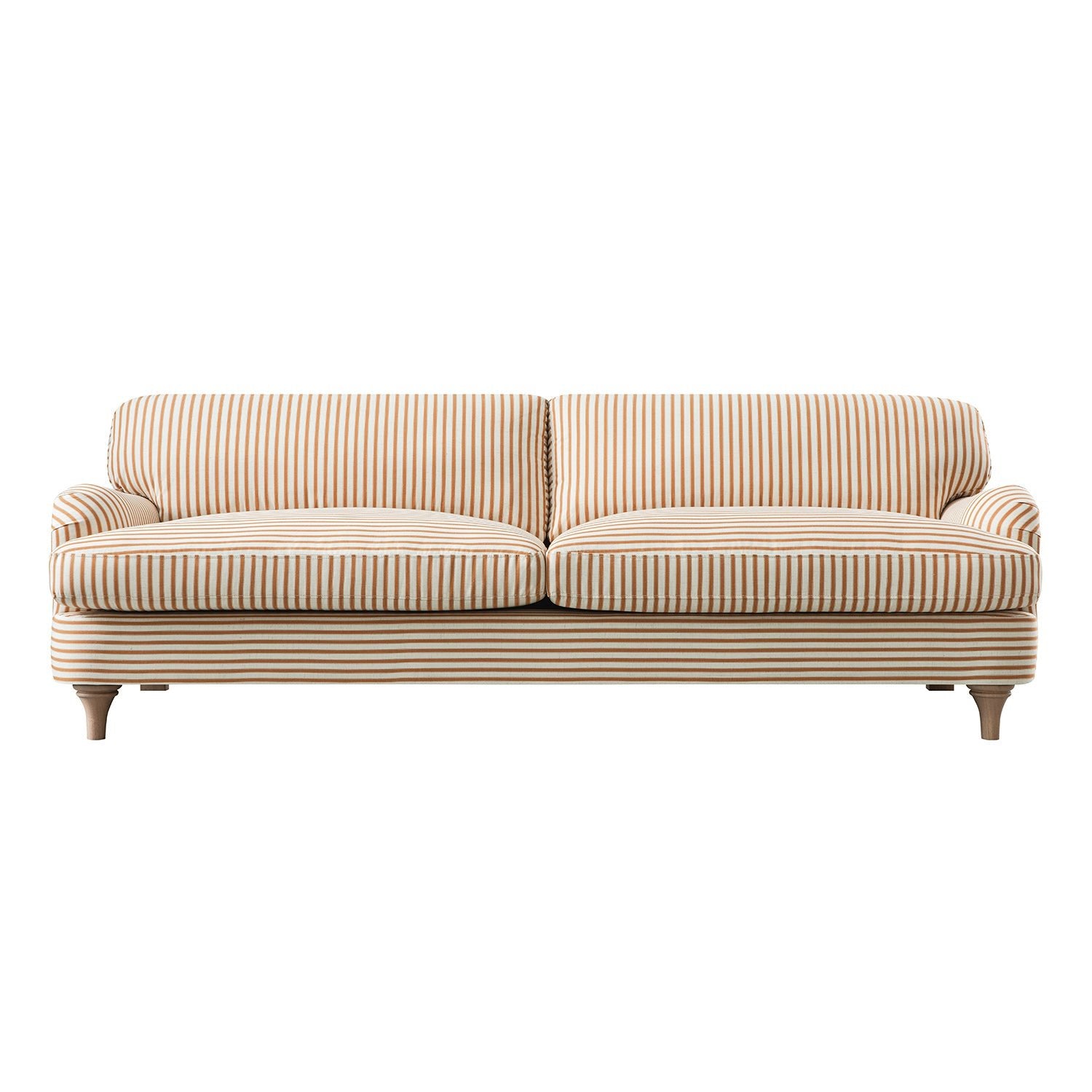 Daphnis Ochre Striped Linen Blend Sofa, 3-Seater