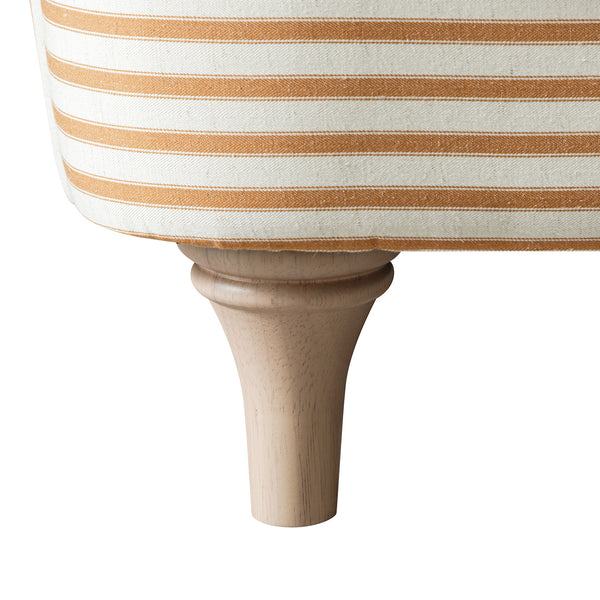 Daphnis Ochre Striped Linen Blend Fabric Sofa Bed, Loveseat - daals