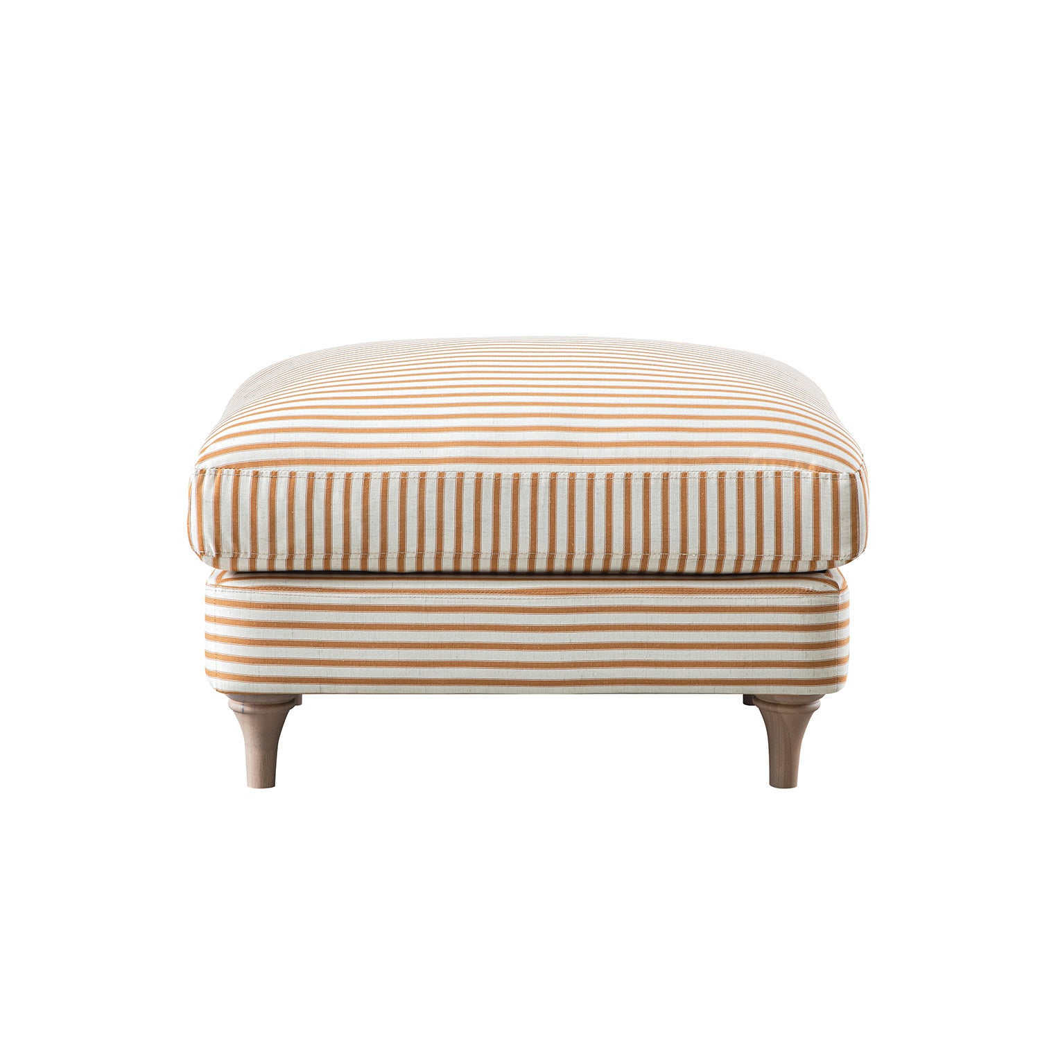 Daphnis Ochre Striped Linen Blend Footstool