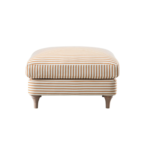 Daphnis Ochre Striped Linen Blend Footstool - daals