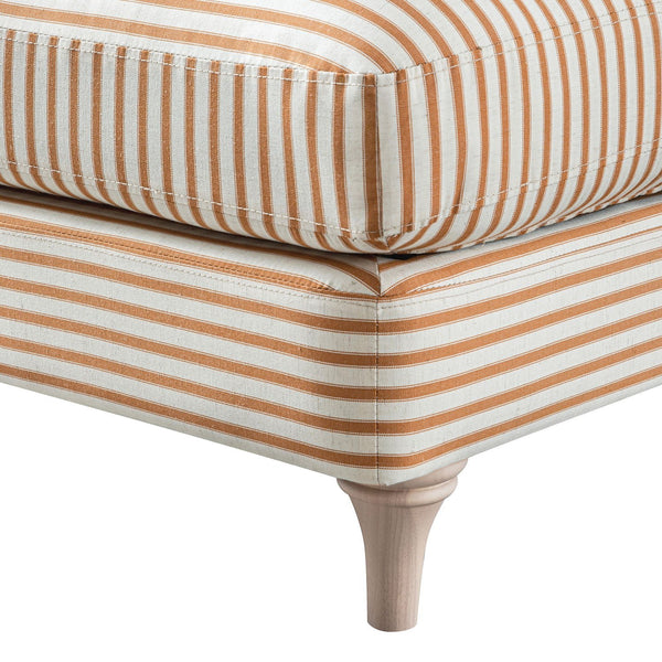 Daphnis Ochre Striped Linen Blend Footstool