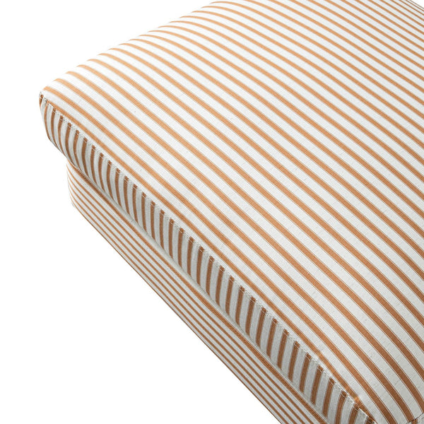 Daphnis Ochre Striped Linen Blend Footstool