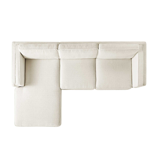 Dipley Beige Boucle Fabric Sofa, Grande Chaise Sofa Left Hand