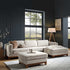 Dipley Champagne Velvet Sofa, Grande Chaise Sofa Right Hand Facing - daals