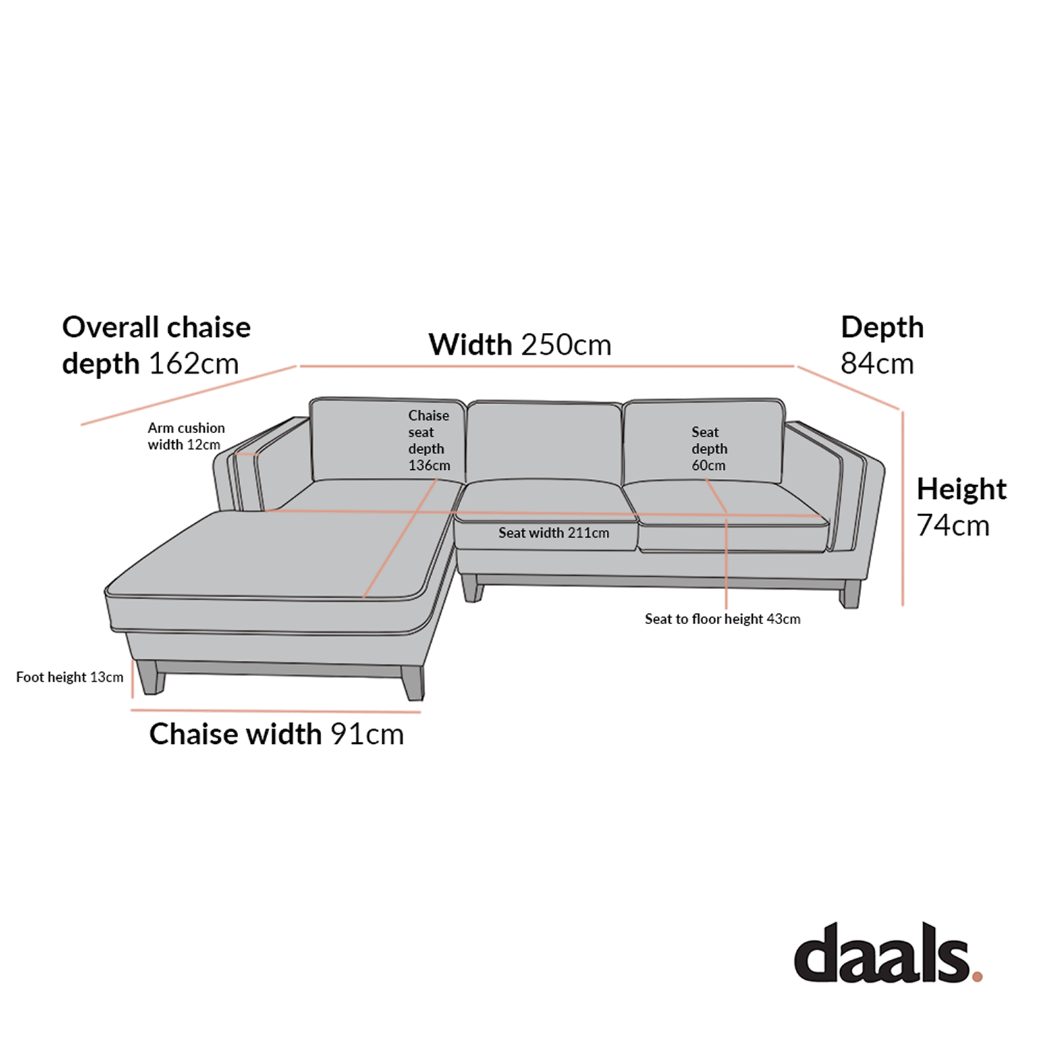 Dipley Sage Woven Fabric Sofa, Grande Chaise Sofa Left Hand Facing