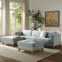 Dipley Sage Woven Fabric Sofa, Grande Chaise Sofa Left Hand Facing - daals