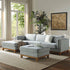 Dipley Sage Woven Fabric Sofa, Grande Chaise Sofa Left Hand