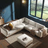 Dipley Beige Boucle Fabric Grande Corner Sofa - daals