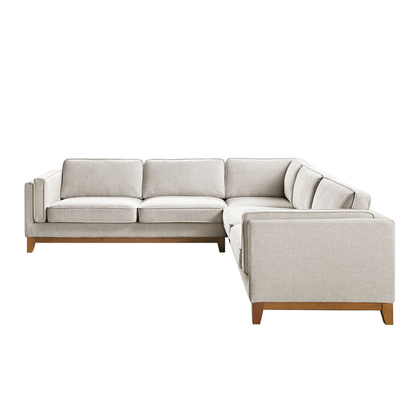 Dipley Oatmeal Woven Fabric Grande Corner Sofa