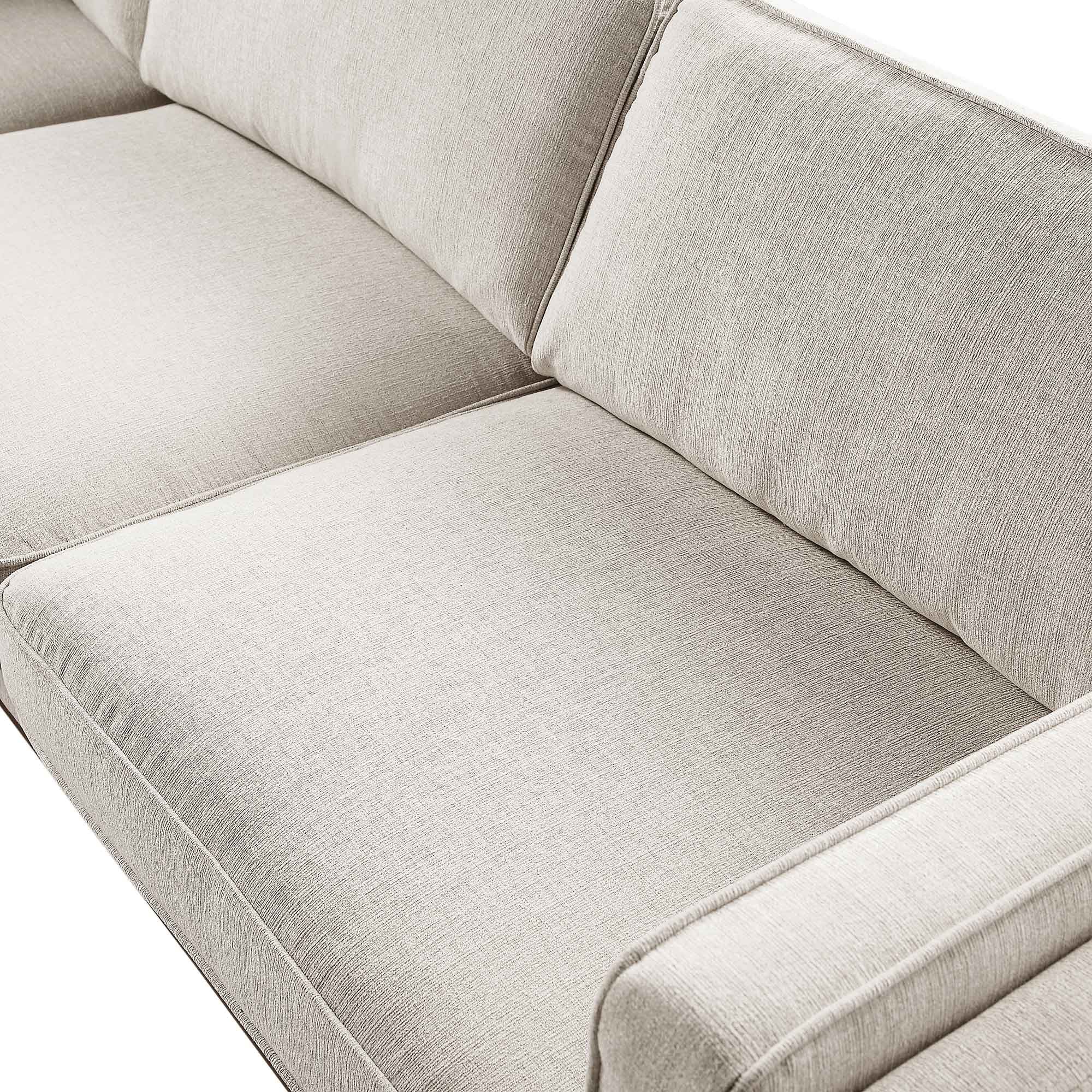 Dipley Oatmeal Woven Fabric Grande Corner Sofa