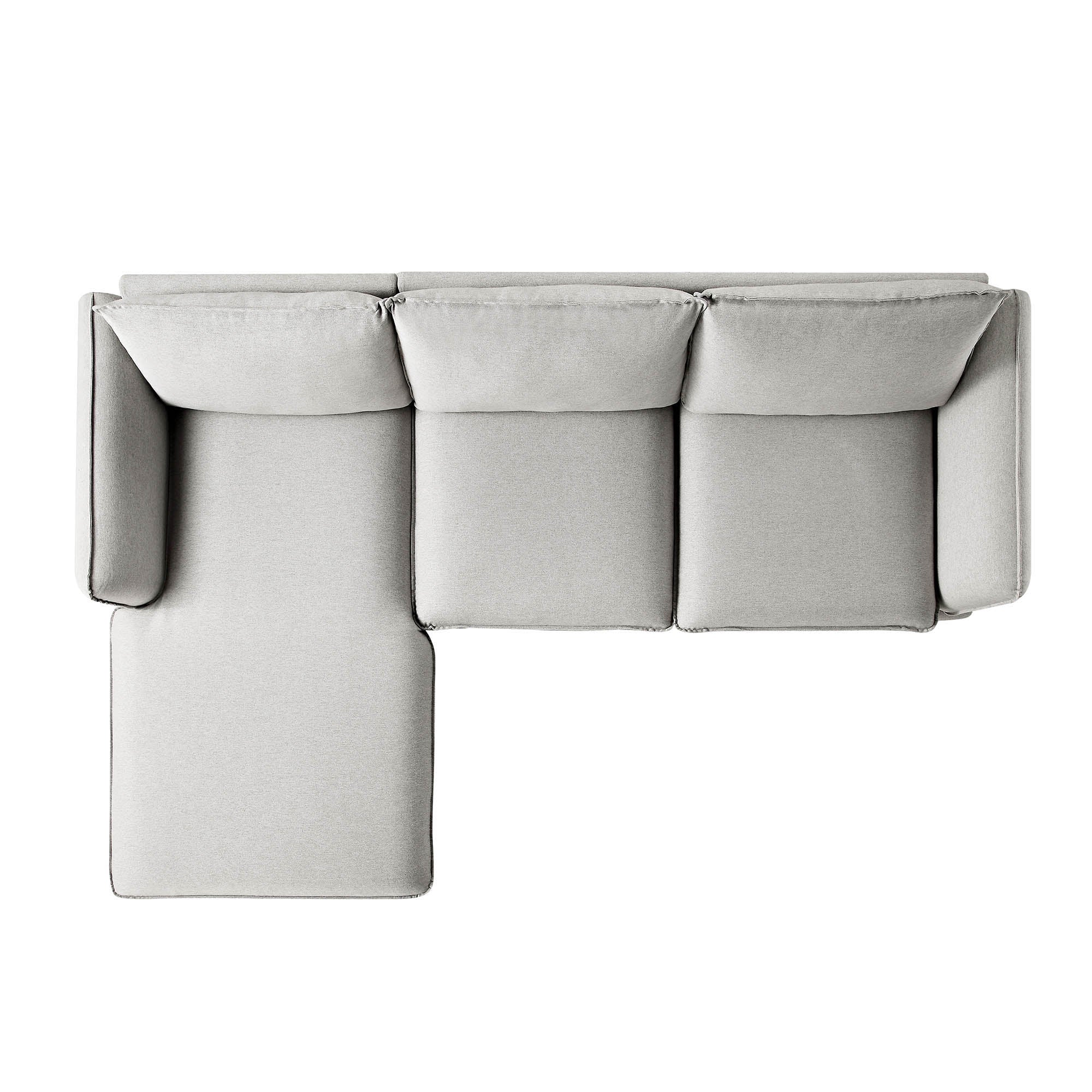 Obriel Grey Marl Fabric Sofa, Grande Chaise Sofa Left Hand