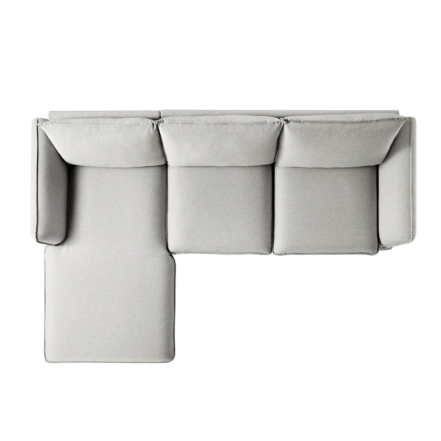 Obriel Grey Marl Fabric Sofa, Grande Chaise Sofa Left Hand Facing