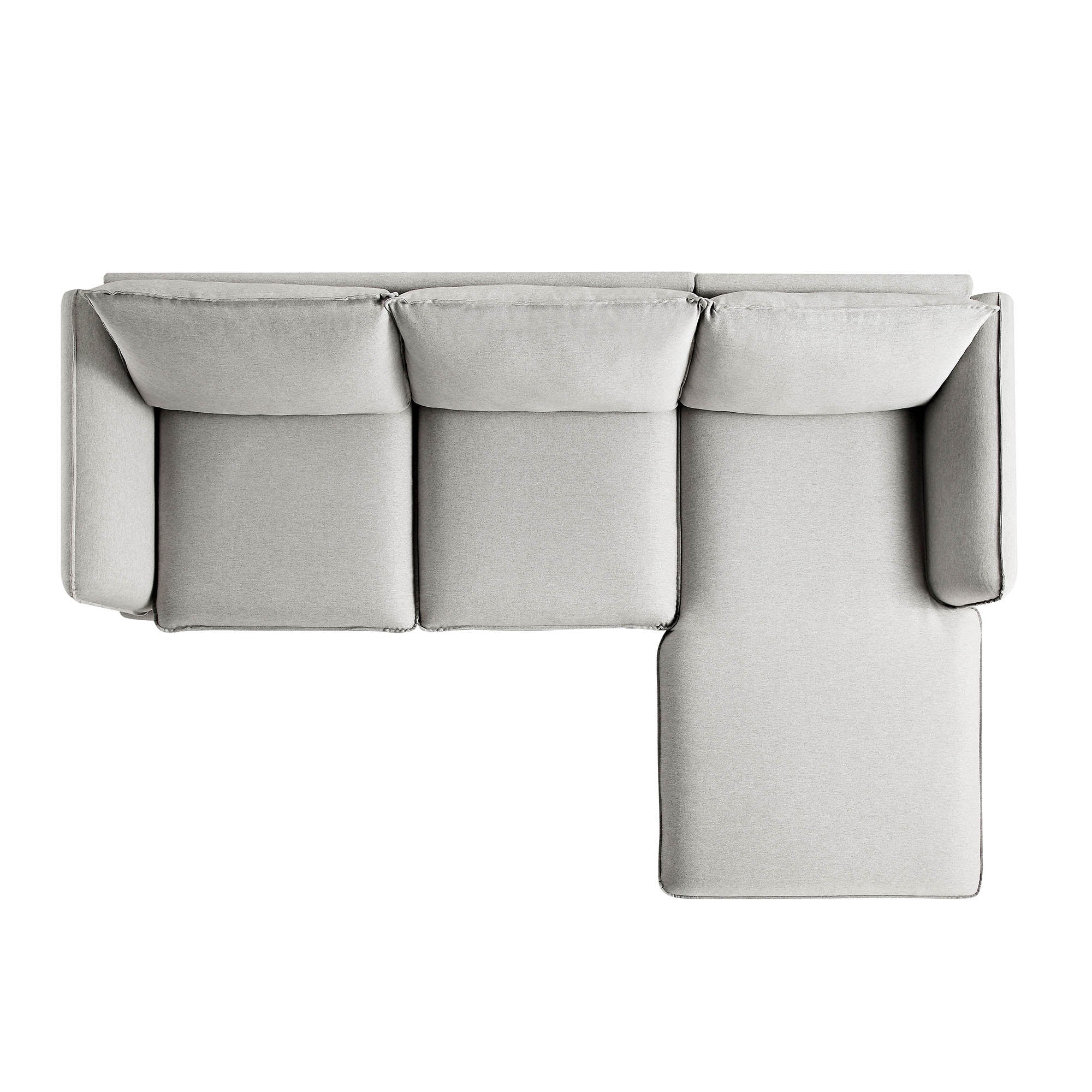 Obriel Grey Marl Fabric Sofa, Grande Chaise Sofa Right Hand