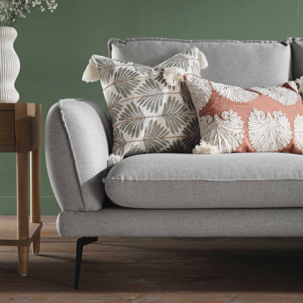 Obriel Grey Marl Fabric Sofa, Grande Chaise Sofa Right Hand Facing