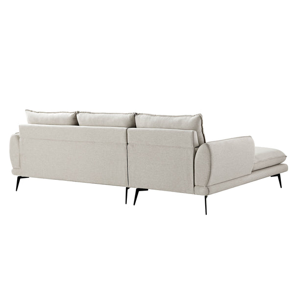 Obriel Oatmeal Fabric Sofa, Grande Chaise Sofa Left Hand Facing