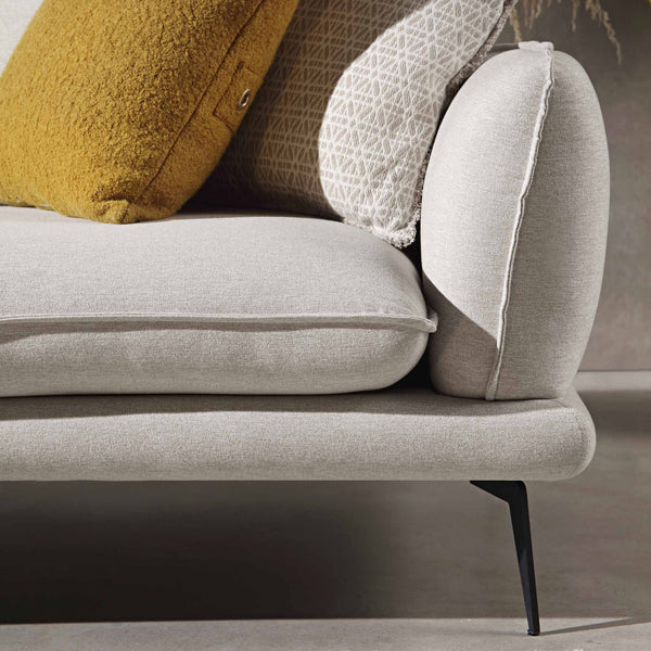 Obriel Oatmeal Fabric Sofa, Grande Chaise Sofa Left Hand Facing