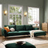 Obriel Forest Green Velvet Sofa, Grande Chaise Sofa Right Hand Facing - daals