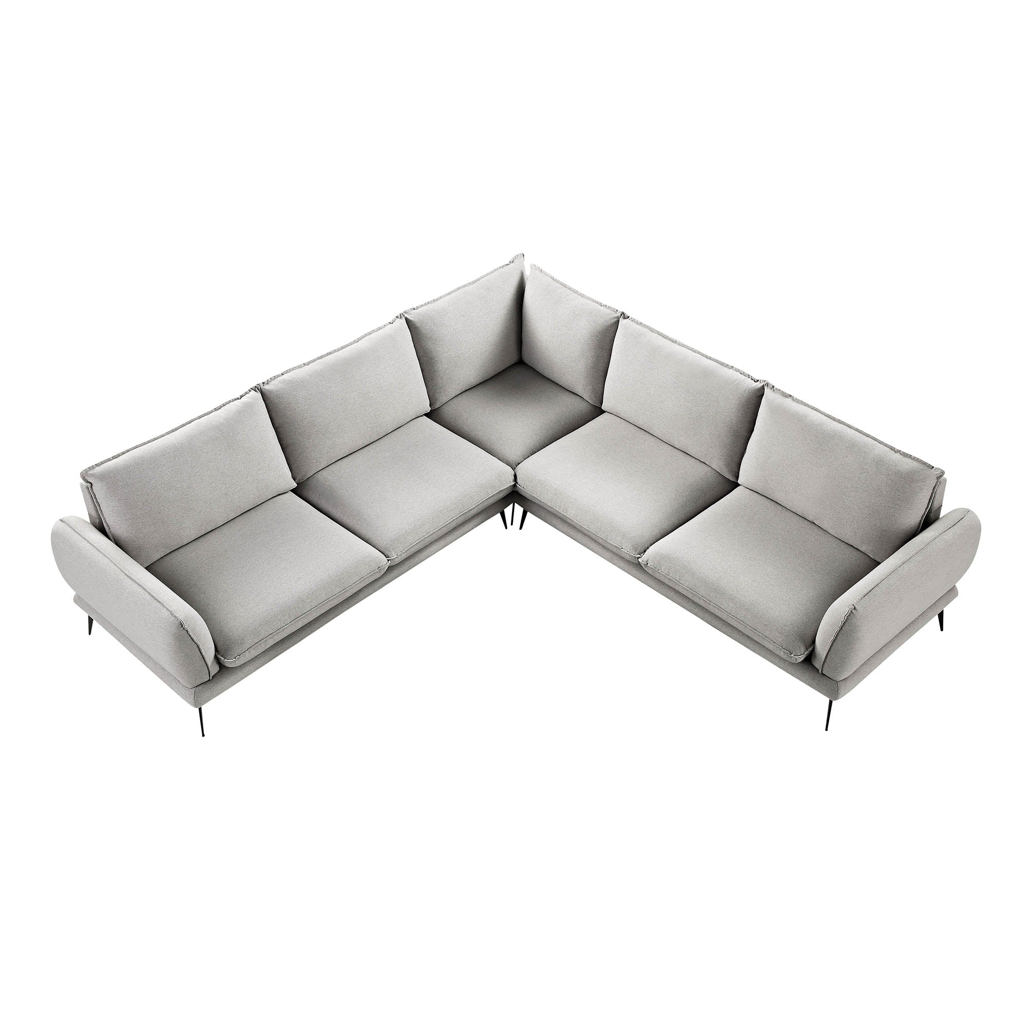Obriel Grey Marl Fabric Grande Corner Sofa