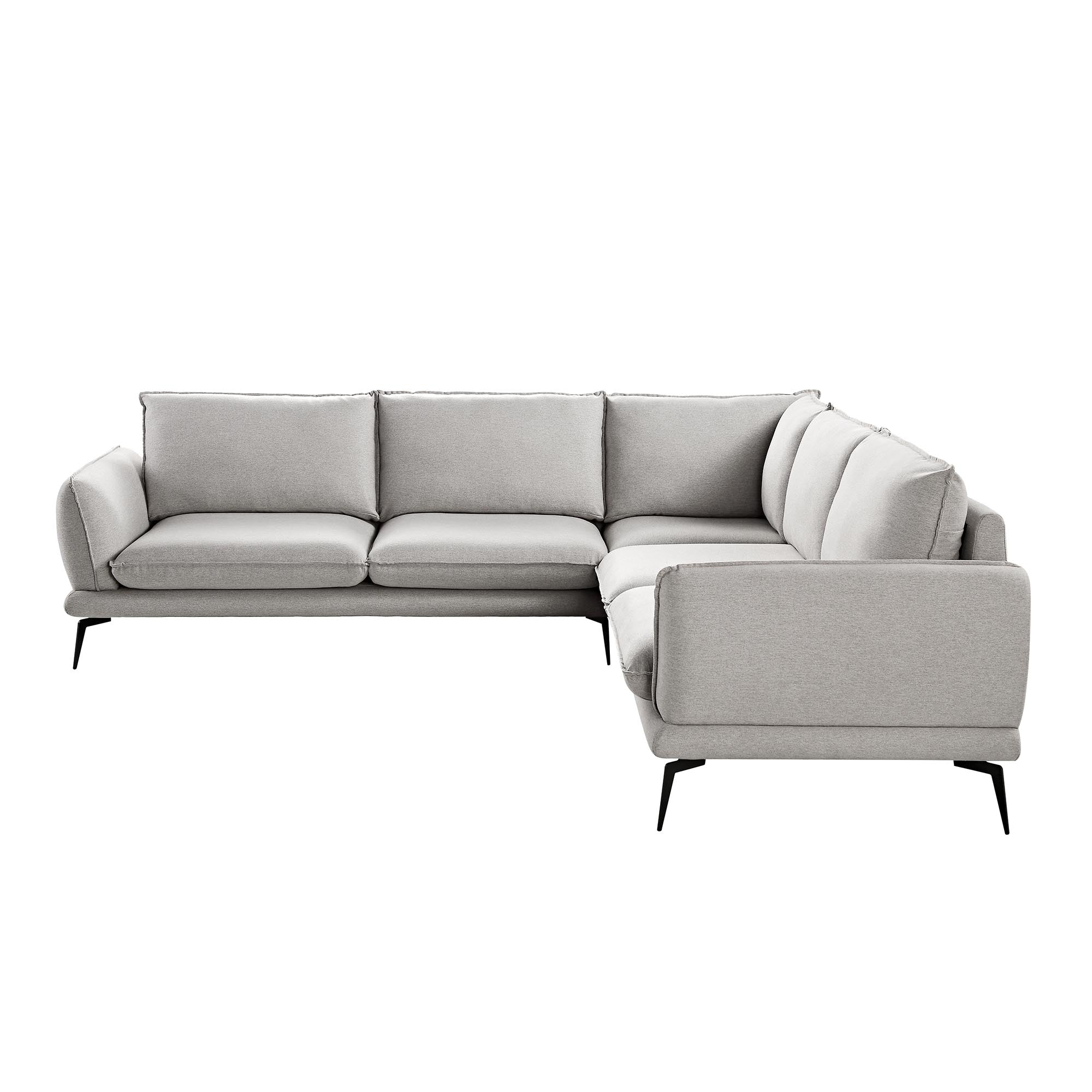 Obriel Grey Marl Fabric Grande Corner Sofa