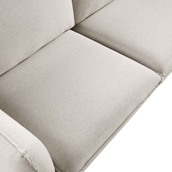 Obriel Oatmeal Fabric Grande Corner Sofa