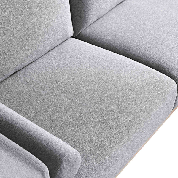 Timber Grey Marl Fabric Sofa, Large 3-Seater Chaise Sofa Right Hand Facing