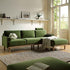 Timber Fern Green Velvet Sofa, Large 3 - Seater Chaise Sofa Right Hand Facing - daals
