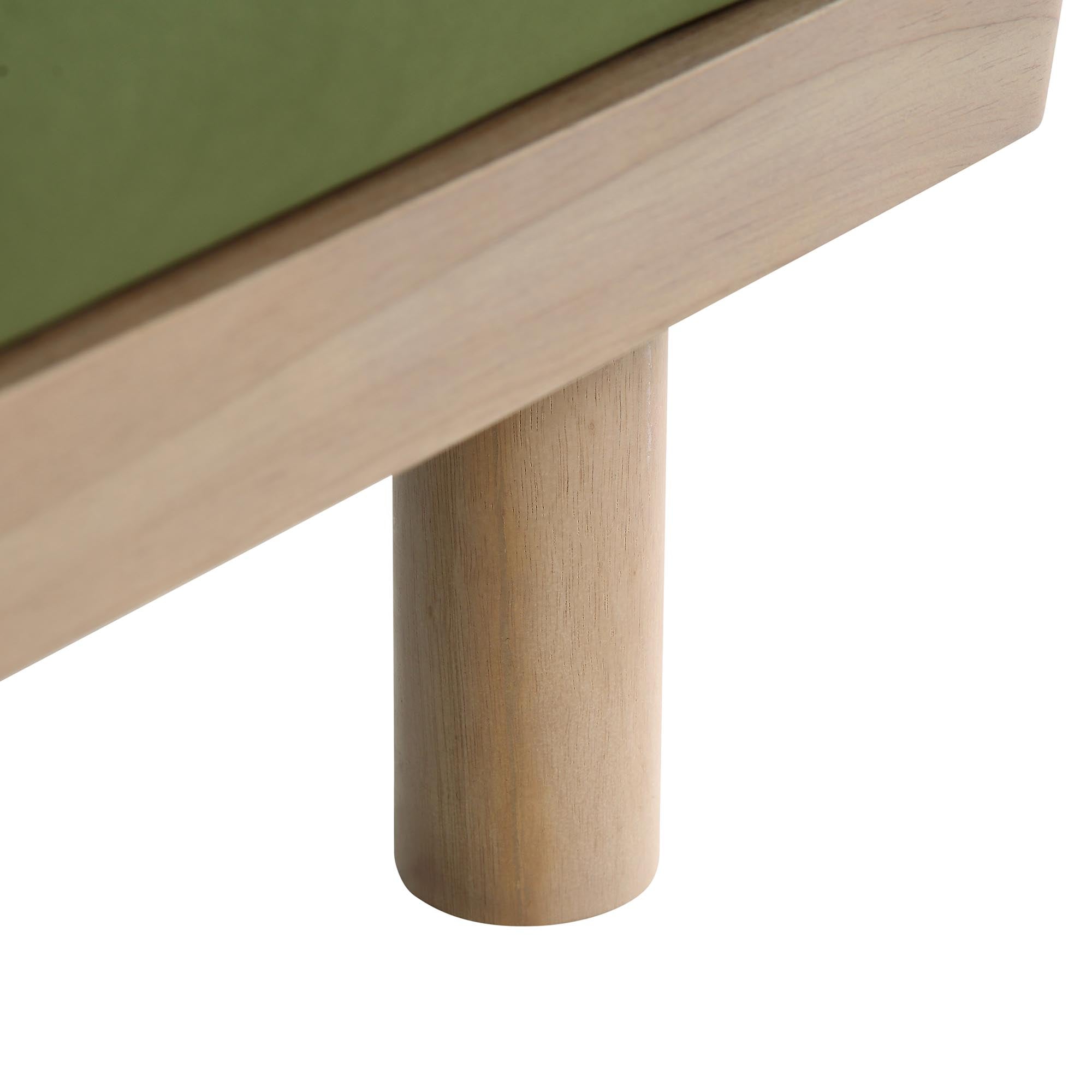 Timber Fern Green Velvet Sofa, Large 3-Seater Chaise Sofa Left Hand