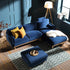 Timber Navy Blue Velvet Sofa, Large 3 - Seater Chaise Sofa Right Hand Facing - daals