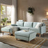 Timber Sage Green Fabric Sofa, Large 3 - Seater Chaise Sofa Left Hand Facing - daals