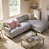 Daphnis Blue Striped Linen Blend Sofa, Grande Chaise Sofa Right Hand Facing - daals