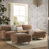 Daphnis Camel Velvet Sofa, Grande Chaise Sofa Right Hand Facing - daals