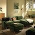 Daphnis Fern Green Velvet Sofa, Grande Chaise Sofa Right Hand Facing - daals