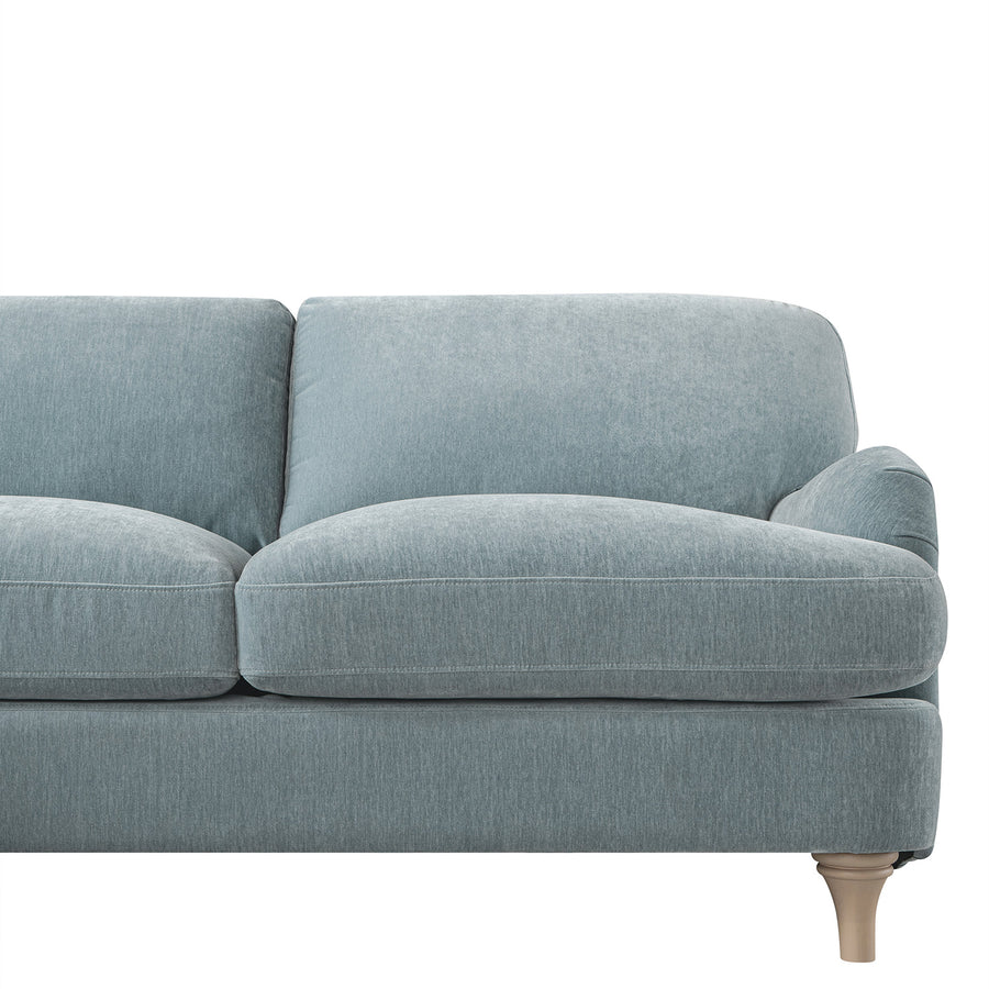 Daphnis Soft Blue Chenille Sofa, Grande Chaise Sofa Left Hand Facing - daals