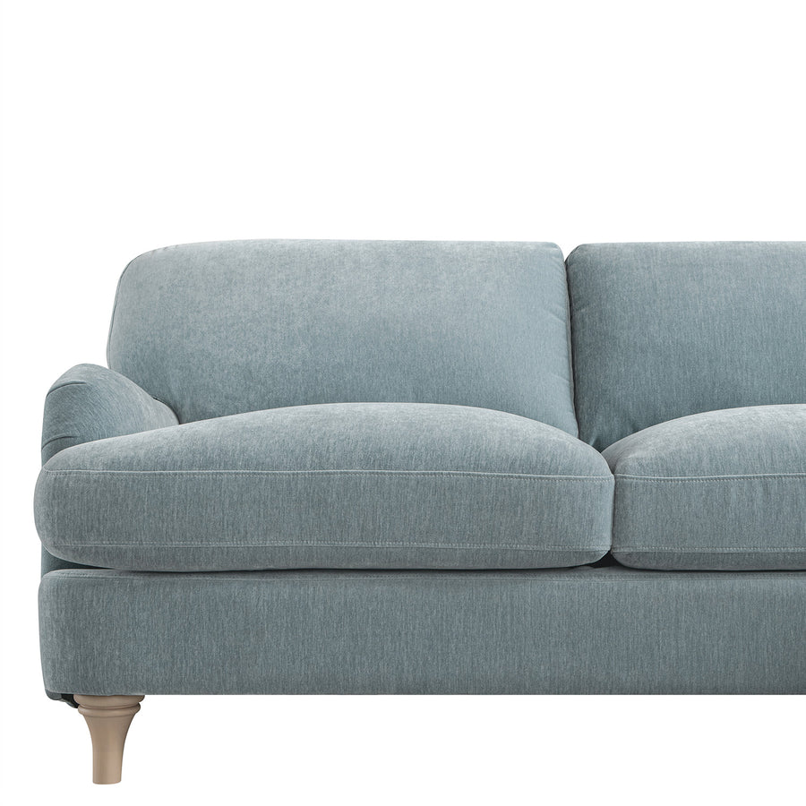 Daphnis Soft Blue Chenille Sofa, Grande Chaise Sofa Right Hand Facing - daals